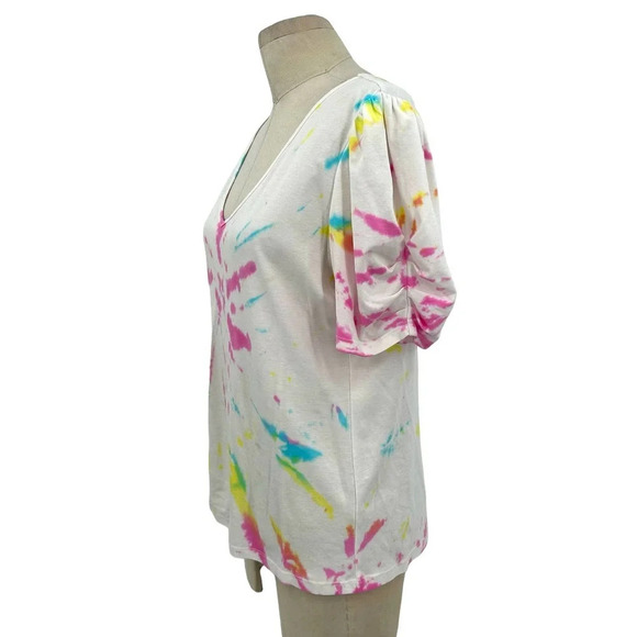 Generation Love Odessa Tie-Dye Puff-Sleeve T-Shirt White‎ Size Medium - Picture 3 of 7